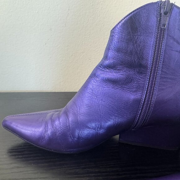 Gorgeous leather purple booties, made in Spain — size 38 - Picture 3 of 7